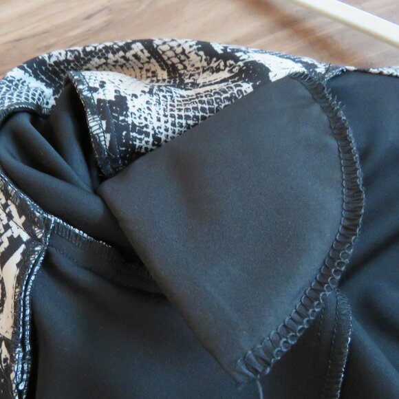 JOSEPH RIBKOFF Snakeskin Beige Black Open Front Blazer Jacket - Size US 10 - Picture 13 of 14